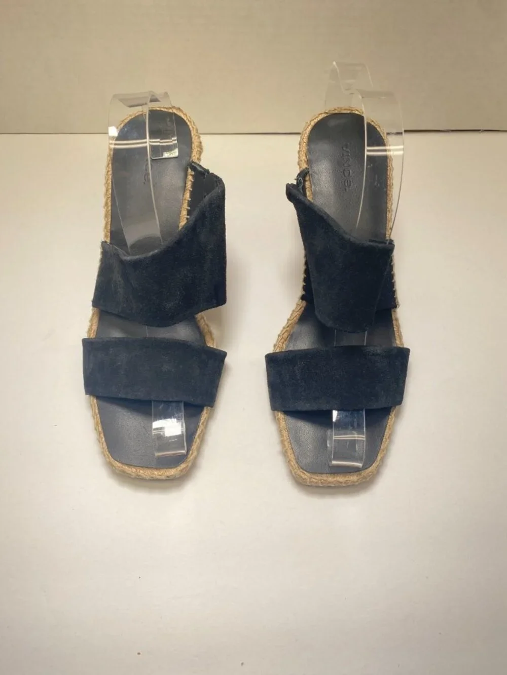 Vince Women's Garlin Square Toe Crisscross Espadrille Wedge Sandals Sz 10